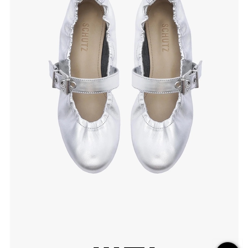 Schutz Calita Metallic Leather Flats